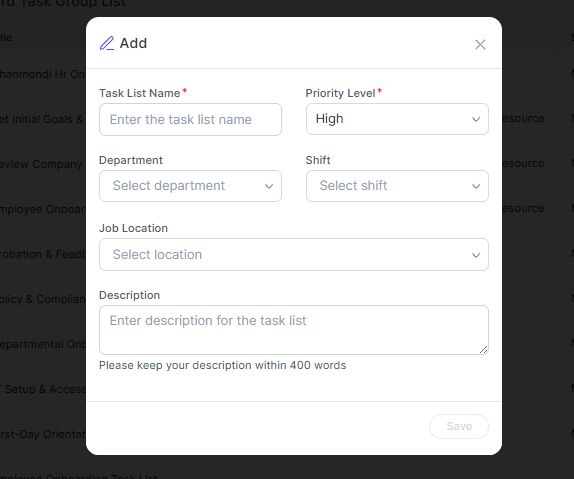 Yosuite Task Group Add