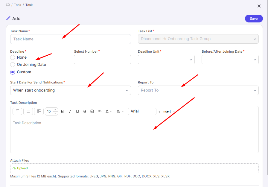 Adding Task in Yosuite
